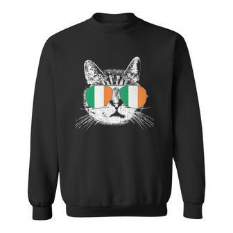 Irish Flag Cat St Patricks Day Catricks Cattys Sweatshirt - Thegiftio UK