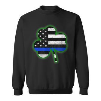 Irish Police Shamrock Thin Blue Line Usa America Flag Sweatshirt - Thegiftio UK