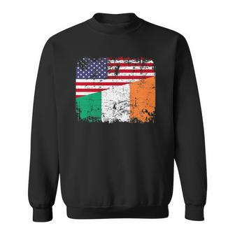 Irish Roots Half American Flag Ireland Sweatshirt - Thegiftio UK
