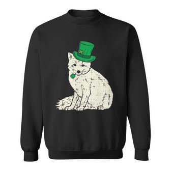 Irish Snow Arctic Fox Leprechaun Animal Cute St Patricks Day Sweatshirt | Mazezy