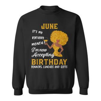 It’S My Birthday Black Women June Gemini Cancer Gifts Sweatshirt - Seseable