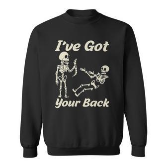 Ive Got Your Back Halloween Skeleton Skull Sweatshirt | Mazezy