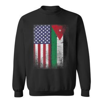 Jordanian American Flag Jordan Usa Country Gift Sweatshirt - Seseable