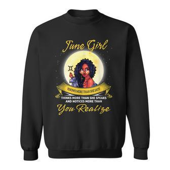 June Girl Birthday Gemini Black Queen Women Sweatshirt - Seseable