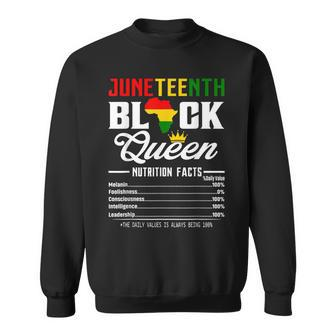 Junenth Womens Black Queen Nutritional Facts 4Th Of July Sweatshirt | Mazezy