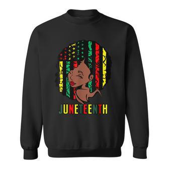 Juneteenth 1865 Womens American Flag Melanin Black Pride Sweatshirt - Thegiftio UK