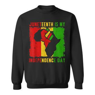 Juneteenth Is My Independence Day 4Th July Black Afro Flag Sweatshirt - Seseable