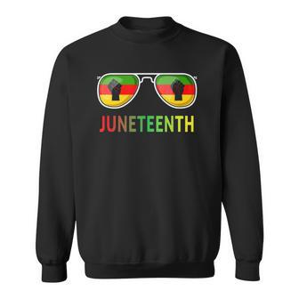 Juneteenth Sunglasses Black Pride Flag Fists Men Women Sweatshirt | Mazezy
