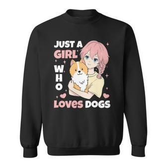 Just A Girl Who Loves Dogs Cute Corgi Lover Outfit & Apparel Sweatshirt | Mazezy UK