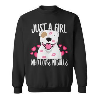 Just A Girl Who Loves Pit-Bulls Dog Love-R Dad Mom Boy Girl Sweatshirt - Thegiftio UK