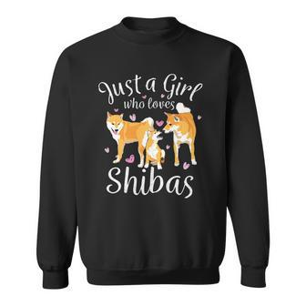 Just A Girl Who Loves Shibas Cute Shiba Inu Lover Gift Sweatshirt | Mazezy