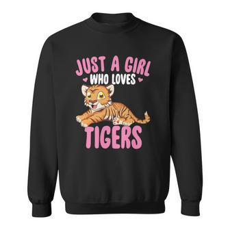 Just A Girl Who Loves Tigers Cute Kawaii Tiger Animal Sweatshirt | Mazezy DE