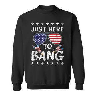 Just Here To Bang 4Th Of July Funny Fireworks Patriotic V2 Sweatshirt - Seseable