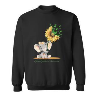 Kabuki Syndrome Awareness Cute Elephant Sunflower Lime Sweatshirt - Thegiftio UK