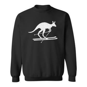Kangaroo Skiing Fun Winter Sports Australia Travel Gift Sweatshirt | Mazezy