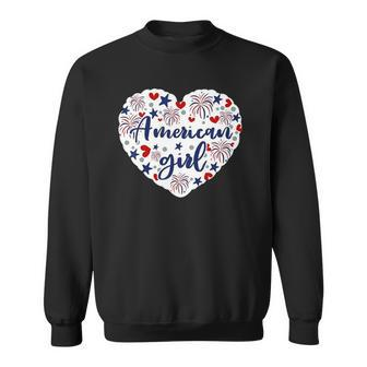 Kids American Girl Patriot 4Th Of July Independence Day Baby Girl Sweatshirt | Mazezy