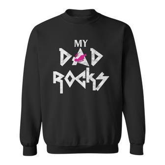 Kids My Dad Rocks - Girls Guitar Sweatshirt | Mazezy