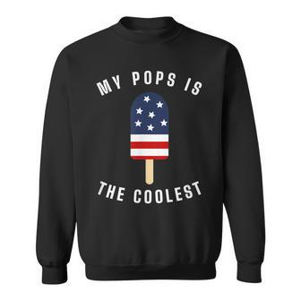 Kids My Pops Is The Coolest Patriotic Popsicle Graphic Sweatshirt - Seseable