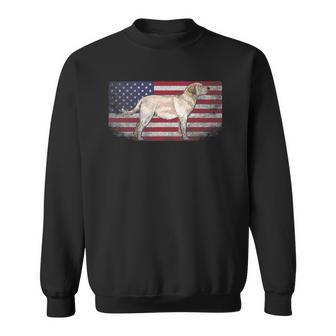 Labrador Retriever Dog 4Th Of July American Flag America Usa Sweatshirt | Mazezy