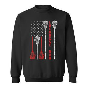 Lacrosse Dad 4Th Of July Usa Flag Gift Sweatshirt - Seseable