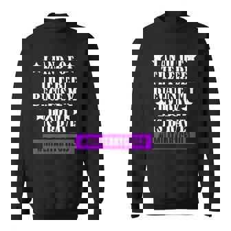 Land Of The Free Purple Up Military Child Mens & Womens Sweatshirt | Mazezy