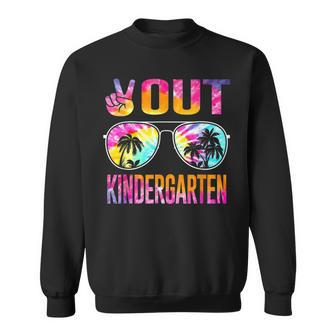Last Day Of School Peace Out Kindergarten Teacher Kids Women Sweatshirt - Seseable