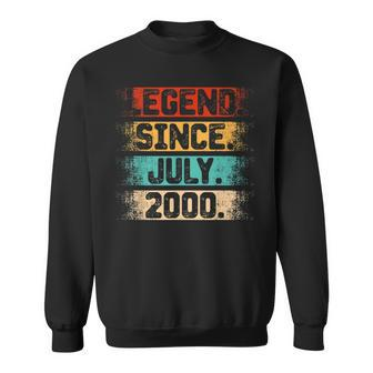 Legend Since July 2000 Vintage 22 Years Old 22Nd Birthday Sweatshirt - Seseable