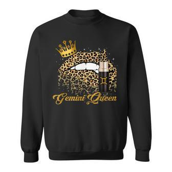 Leopard Lips Gemini Queen Birthday May June Gifts Women Sweatshirt - Seseable