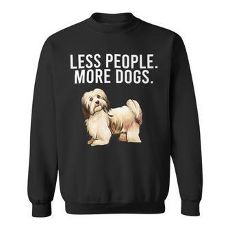 Less People More Dogs Havanese Funny Introvert Sweatshirt - Monsterry