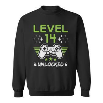Level 14 Unlocked Funny 14Th Birthday Sweatshirt | Mazezy
