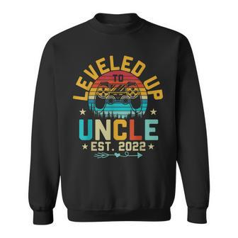 Leveled Up Promoted To Uncle Est 2022 Promoted To Uncle Sweatshirt - Thegiftio UK