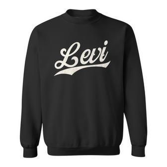 Levi Name Retro Vintage Levi Given Name Distressed Sweatshirt - Thegiftio UK