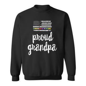 Lgbt Pride American Flag Proud Grandpa 4Th Of July Sweatshirt - Thegiftio UK