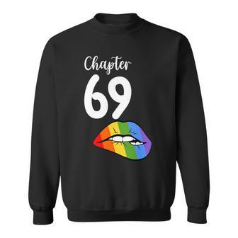 Lgbt Sexy Lips Rainbow Chapter 69 Birthday Celebration Sweatshirt - Seseable