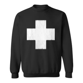 Lightly Weathered Peace Christ White Cross Paint On Various Sweatshirt | Mazezy