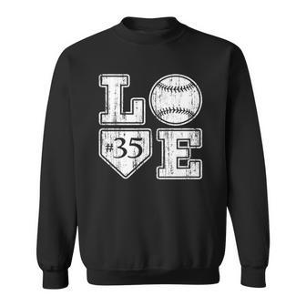 Love Baseball Softball Mom Vintage Distressed Home Plate 35 Vintage Sweatshirt - Thegiftio UK