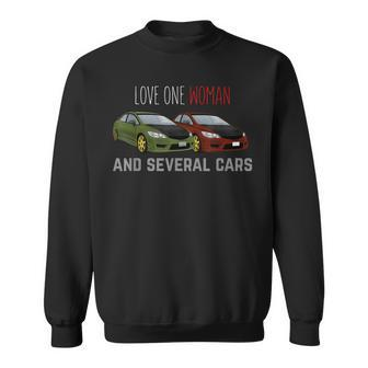 Love One Woman And Several Cars Funny Driver Sweatshirt - Thegiftio UK