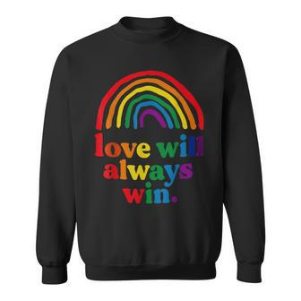 Love Will Always Win Pride Rainbow Kid Child Lgbt Quote Fun Sweatshirt - Seseable