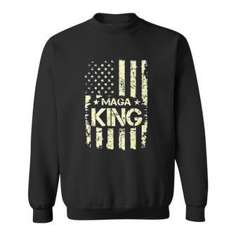 Maga King Make America Great Again Retro American Flag Sweatshirt | Mazezy