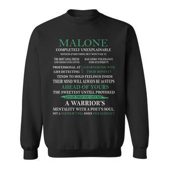 Malone Name Gift Malone Completely Unexplainable Sweatshirt - Seseable