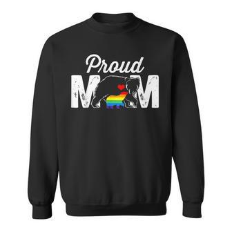 Mama Bear Proud Mom Rainbow Flag Gay Lgbt Pride Mothers Day Sweatshirt - Thegiftio UK