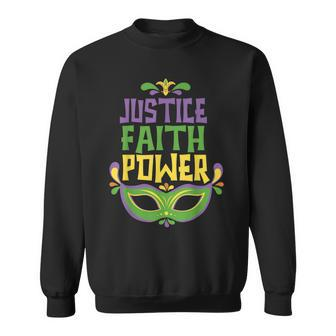 Mardi Gras Colors Meaning Justice Faith Power Party Women Sweatshirt
