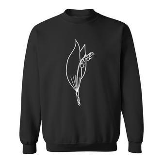 May Lily Of The Valley Birth Flower Art Floral Minimalist Sweatshirt | Mazezy