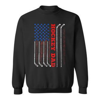 Mens 4Th Of July Us Flag Hockey Dad For Fathers Day Sweatshirt - Seseable