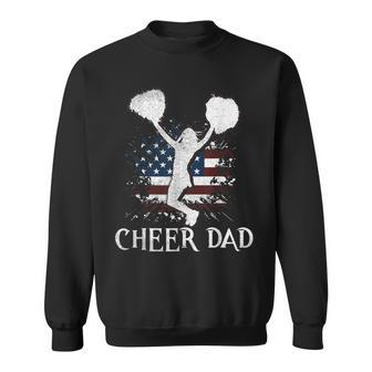 Mens American Flag Cheer Dad 4Th Of July Fathers Day Funny Sweatshirt - Seseable