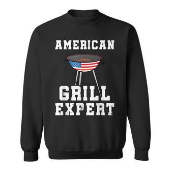 Mens American Grill Expert Dad Fathers Day Bbq 4Th Of July Sweatshirt - Seseable