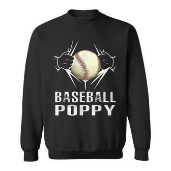 Mens Baseball Poppy Funny Baseball Player Sport Fathers Day Sweatshirt - Thegiftio UK