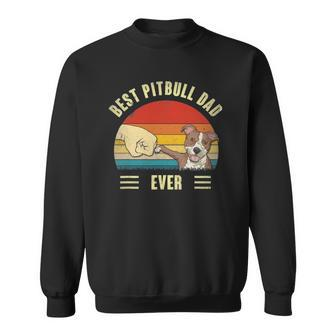 Mens Best Pitbull Dad Ever Bump Fit Dog Dad Fathers Day Vintage Sweatshirt | Mazezy UK