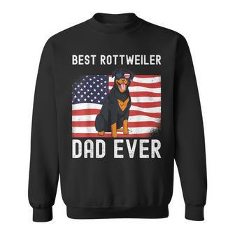 Mens Best Rottweiler Dad Ever American Flag 4Th Of July Rottie Sweatshirt - Seseable