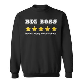 Mens Big Boss Dad 5 Stars Funny Gifts Big Boss Dad Fathers Day Sweatshirt - Thegiftio UK
